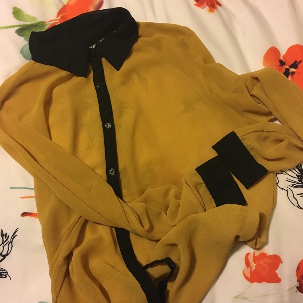 Sheer Mustard Blouse